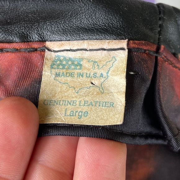 Vintage 60s Leather Newsboy Cap Biker Betty Boop Style Genuine Leather Large - Picture 8 of 8